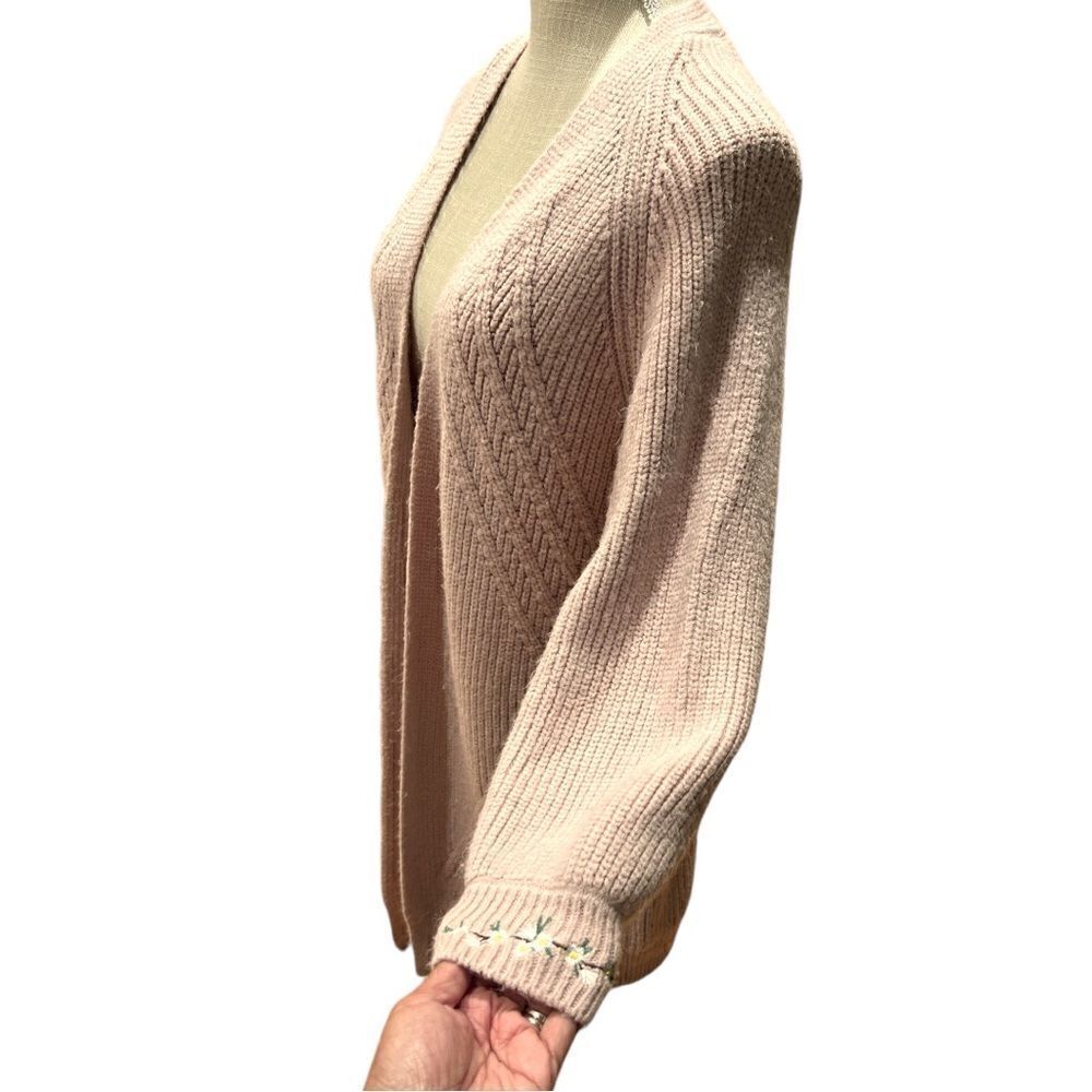 CHICWISH Knit Dusty Rose Open Front Cardigan - Picture 3 of 5